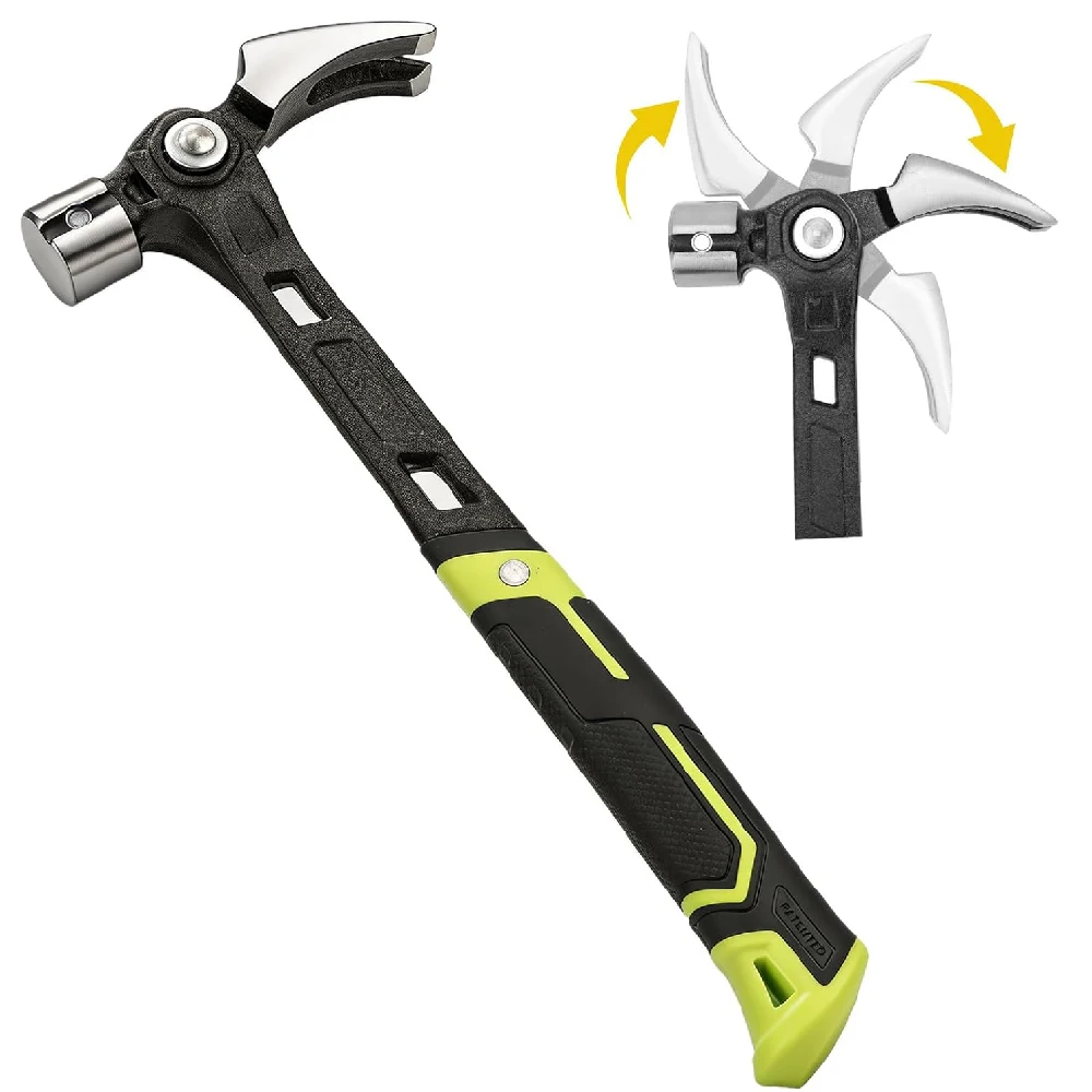 1PCS Adjustable Claw Hammer, Carbon Steel Forged, Magnetic, High Temperature Hardened High Hardness, Baking Paint Process