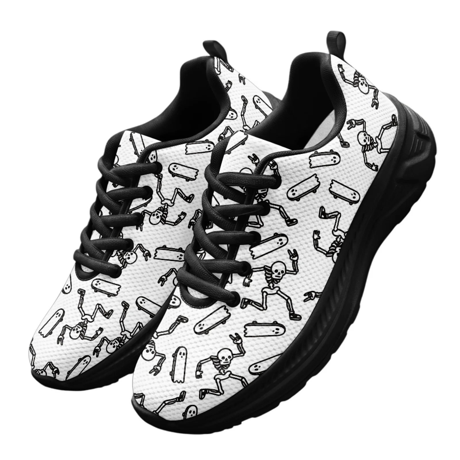 PENSTROLL Cartoon Skeleton Bag Men's Running Shoes Mesh & EVA Walking Shoes Breathable Sneakers for Mens