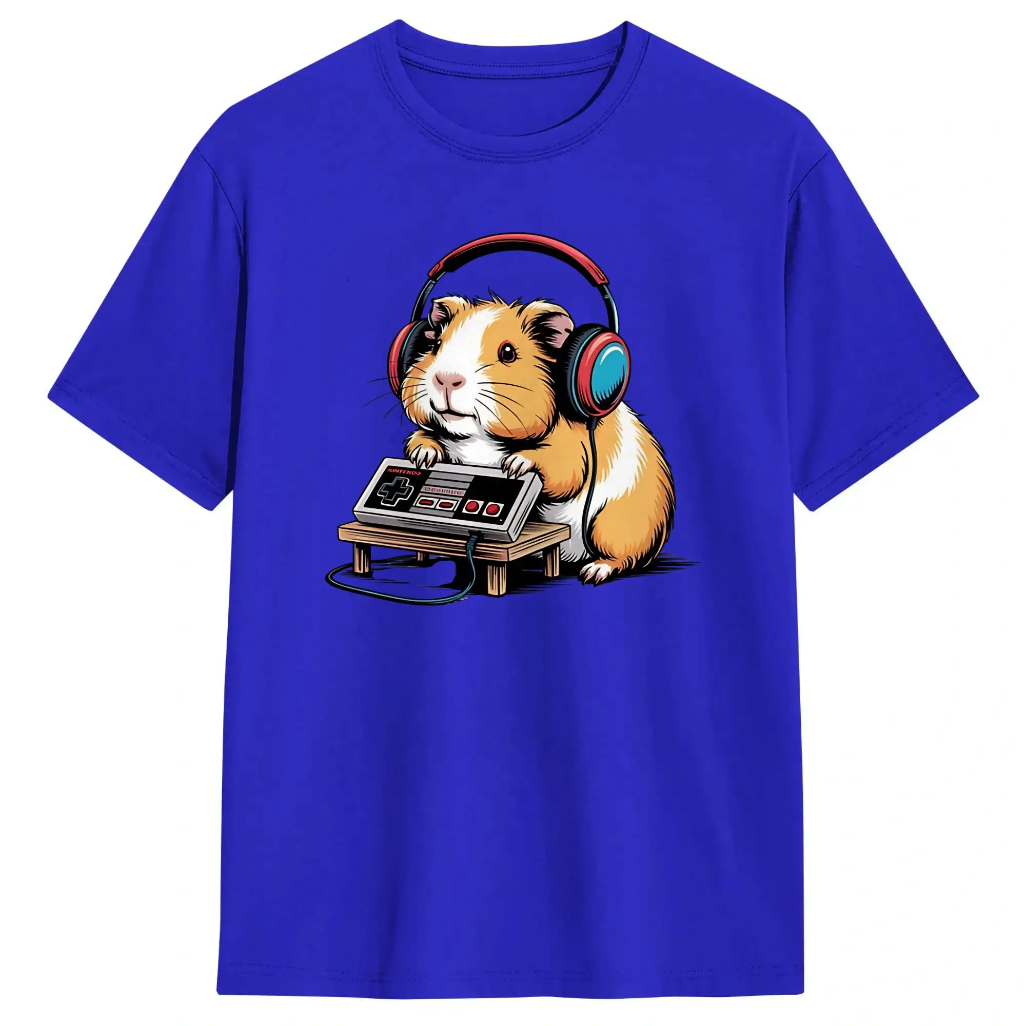 Guinea Pig Gamer Video Gaming Animal Rodent Love T-Shirts for Men Cotton Tees Short Sleeve T Shirt Summer Clothing
