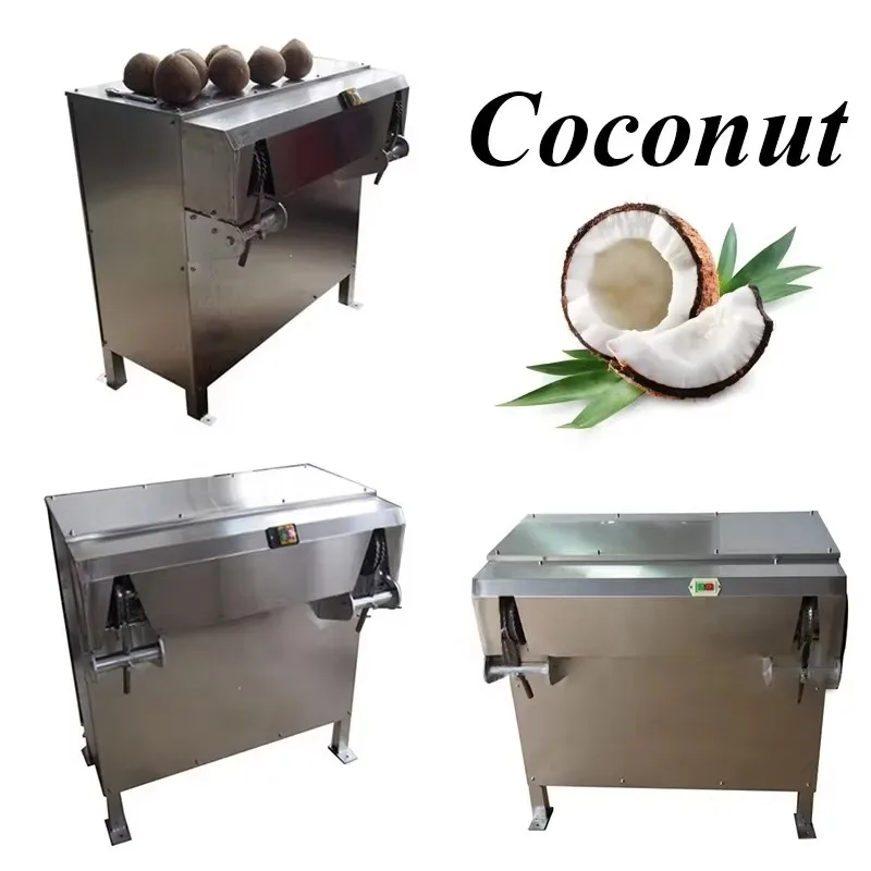 Multi Stage Automatic Coconut Dehusker with Complete Shelling and Peeling System