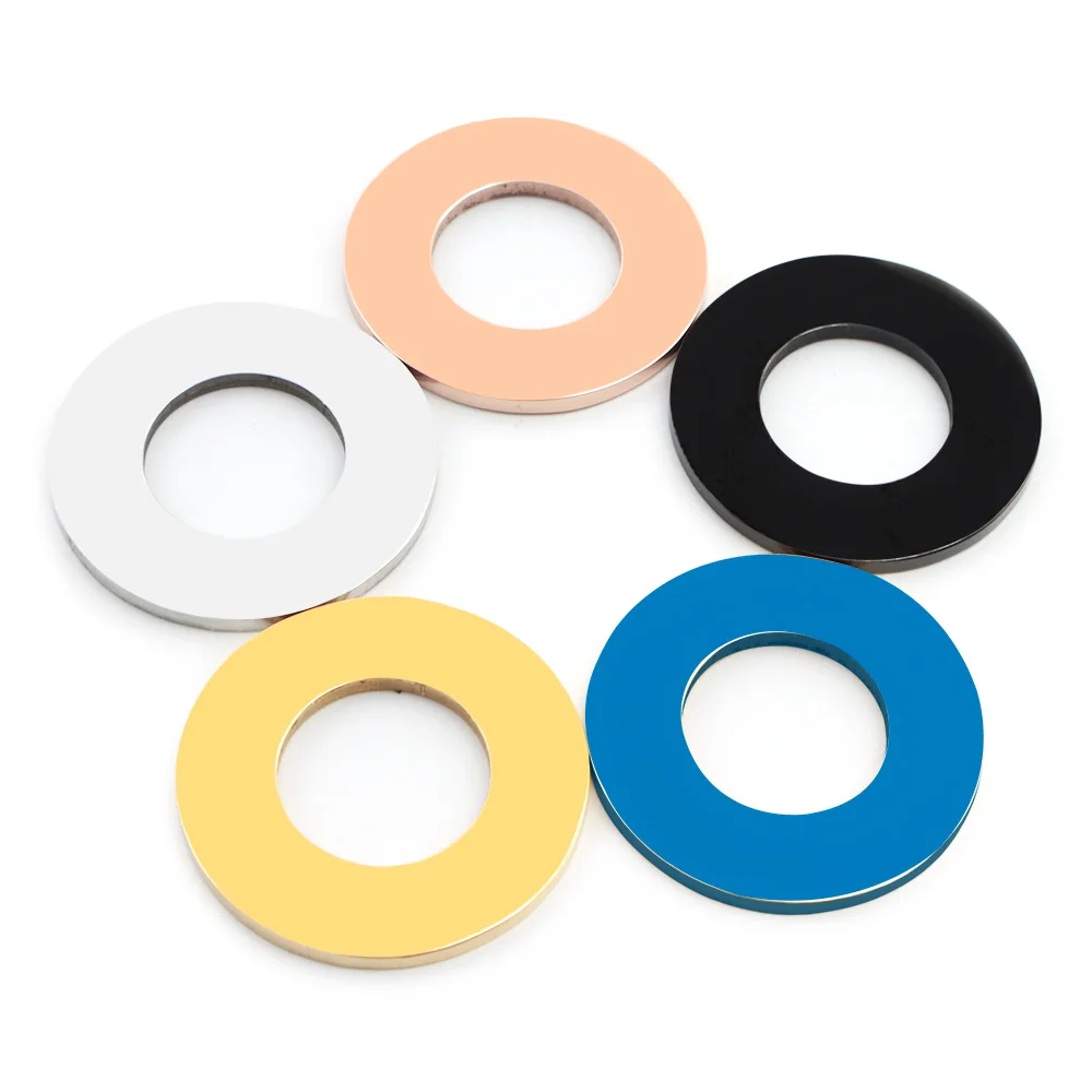 Wholesale 100Pcs Custom Dog Plate Personalized Round Tags Glossy Stainless Steel Engraved Nameplate Collar Accessories