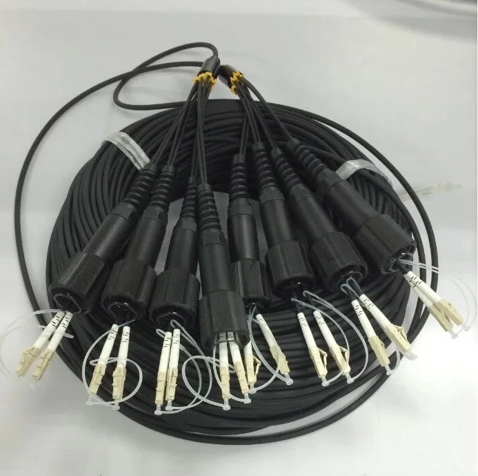 armored jumper OM3 6C 8C TPU 50m60m70m80m100m120m LC FC SC ST multimode 6 8 cores 5mm extension optical fiber patchcord outdoor