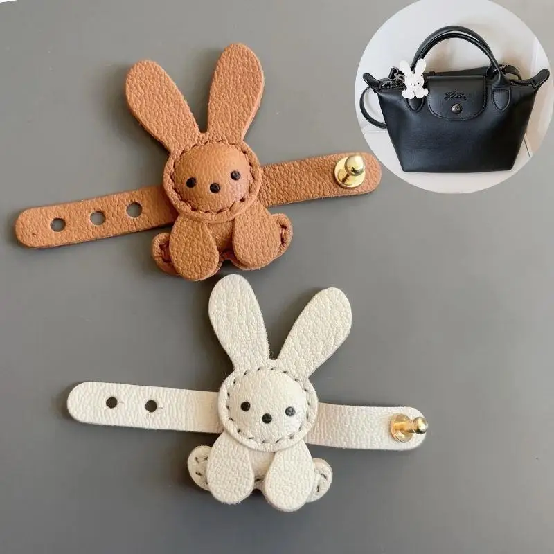 بو الجلود لطيف أرنب حقيبة مشبك قلادة حقيبة صغيرة سحر قابل للتعديل اليدوية الأرنب حقيبة ملحق هدية حلية حقيبة الديكور
