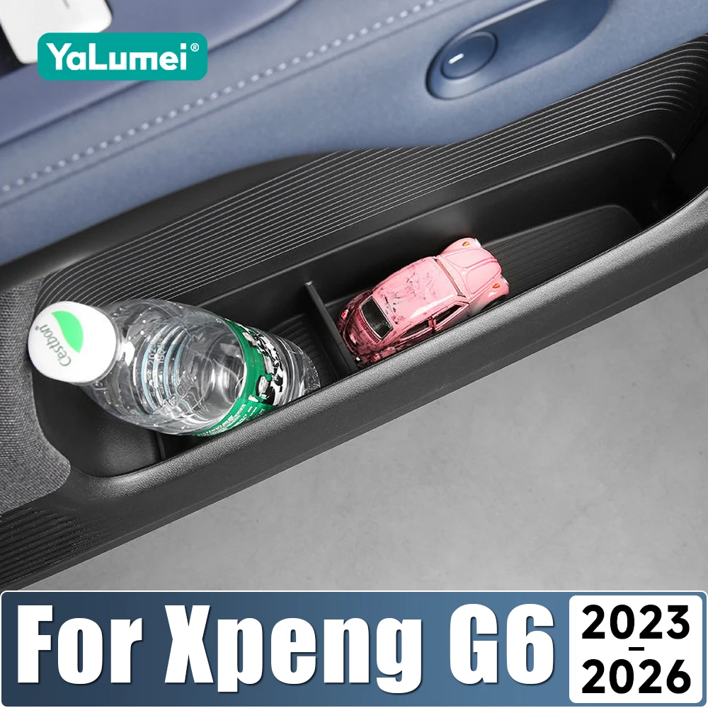 For Xpeng G6 2023 2024 2025 2026 Car Door Side Storage Box Car Accessories TPE Front Gate Slot Anti Dirty Storage Organizer Tray