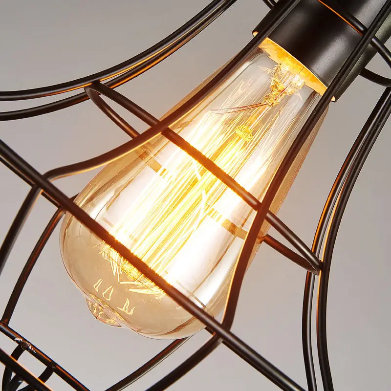 E27 led vintage käfig pendel leuchten innen beleuchtung retro leuchte pendel leuchten für wohnzimmer dekor für küchen lampe