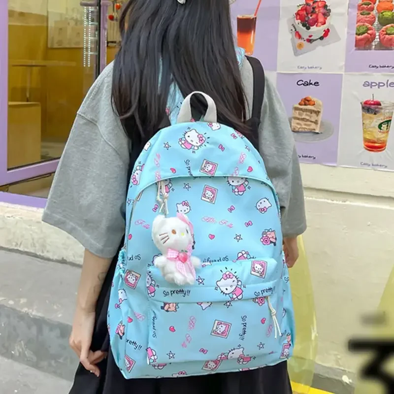 

Sanrioed Anime Hello Kitty Large Capacity Backpack Cute Children Schoolbag Cartoon Student Shoulder Bag Gift for Friend