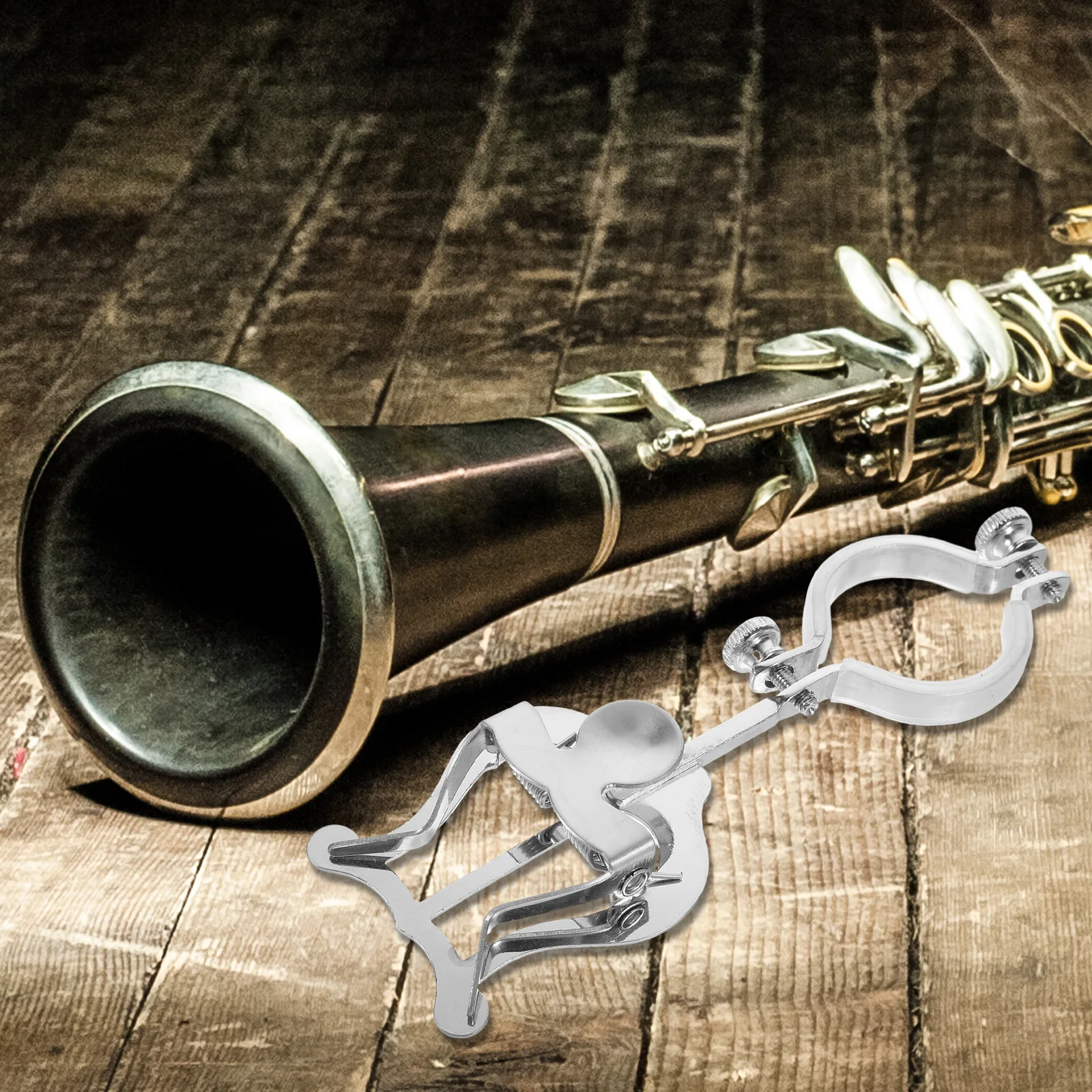 

Portable Metal Clarinet Lyre Sheet Music Holder Secure Grip Non Slip Design for Small Instruments Great Gift Choice