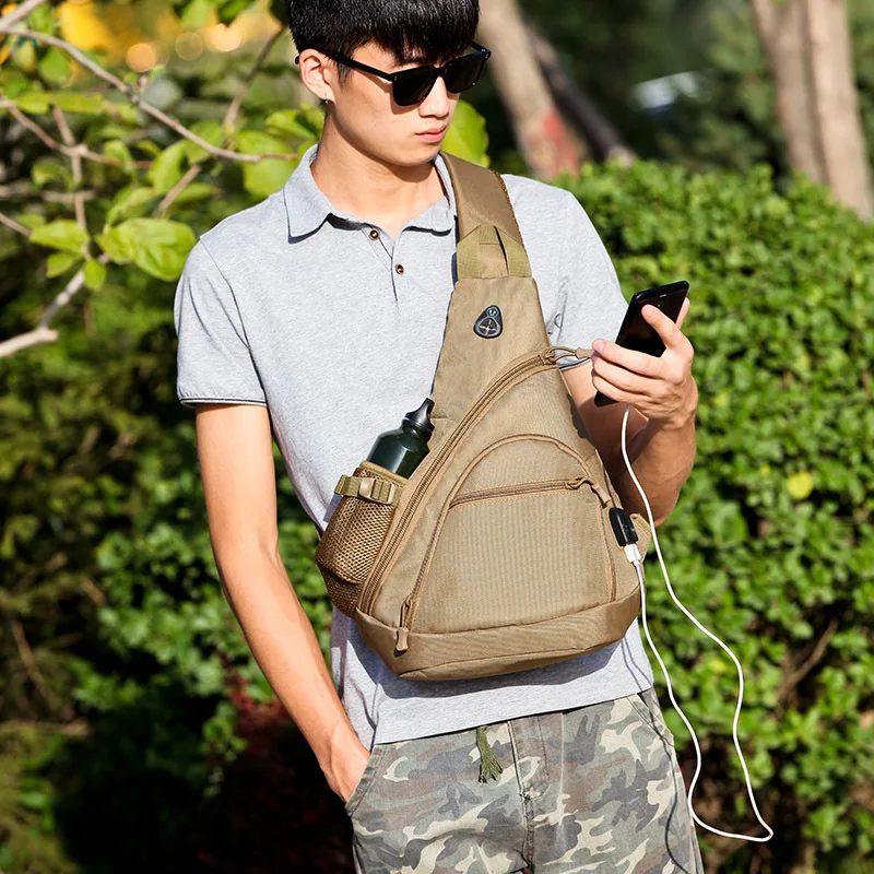 Outdoor Sports One Shoulder Polyester Breast Bag Men