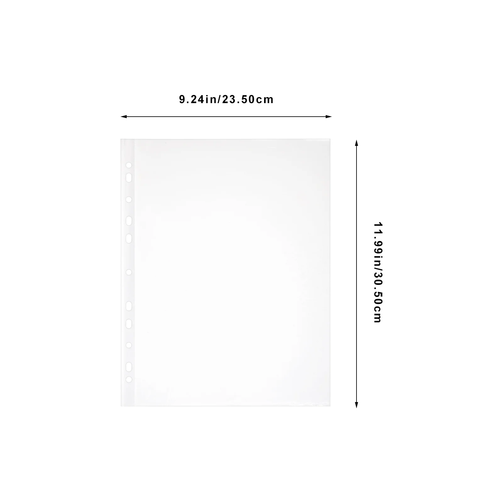 100Pcs Clear Page Protectors Loose Leaf File Bags Transparent File Bags A4 File Folders Book Binder Sheet Sleeves