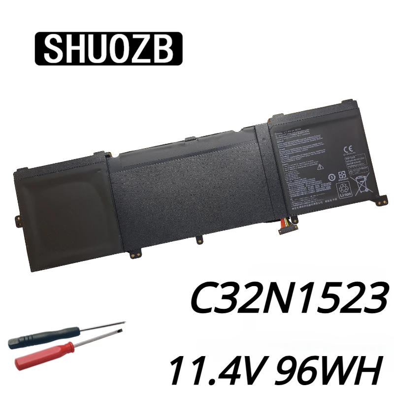 shuozb bateria do portatil para asus zenbook pro ux501vw serie n501l 114v 96wh c32n1523 01