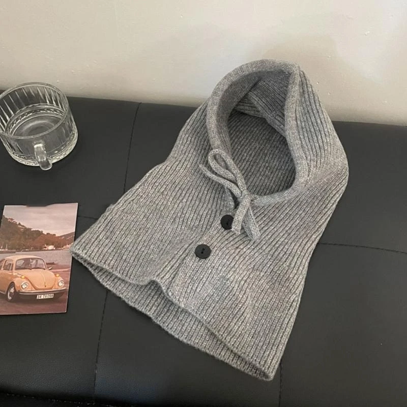 R1WE قبعة هوديي متماسكة للطلاب البالغين البالغين الشتاء بالاكلافا الرقبة حماية قبعة مع الحجم القابل للتعديل دافئ ركوب الدراجات #4