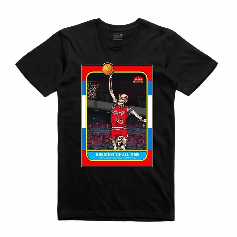 ملابس الشارع الجديدة حسب الطلب MJ ROOKIE CARD SKULL BLACK T Shirt SM 3XL صنع في الولايات المتحدة الأمريكية