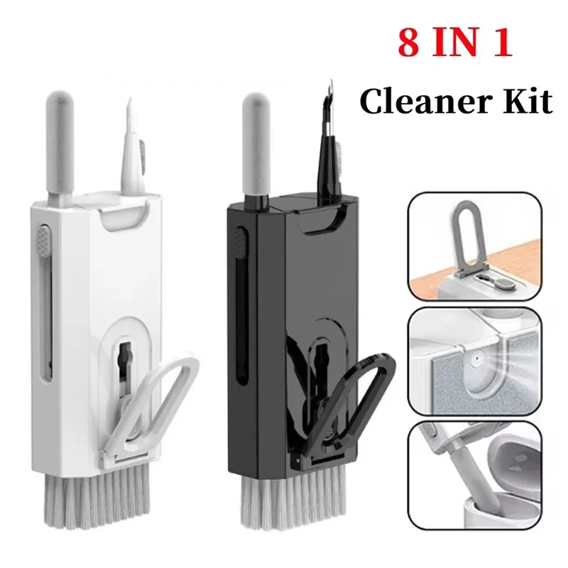 8-In-1 Cleaner Kit Computer Keyboard Brush Earphones Cleaning Pen Screen Cleaning Spray Bottle Cleaning Tools Set Keycap Puller — product photo 1 of 1