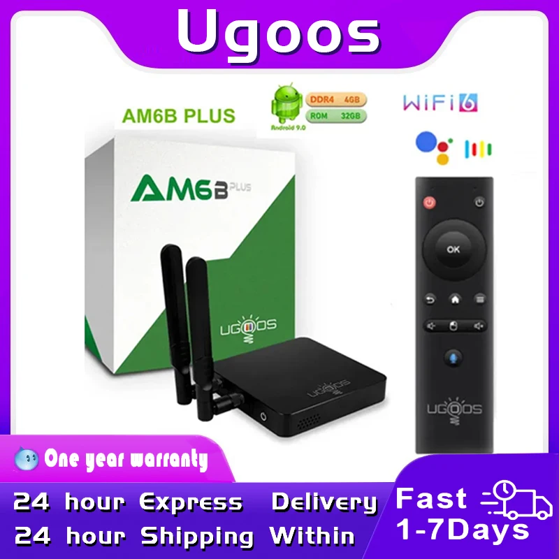 UGOOS AM6B PLUS TV Box 4 ГБ 32 ГБ Amlogic S922X-J 2,2 ГГц Android 9.0 5G WiFi Bluetooth 4K HD Медиаплеер Smart Set Top Box