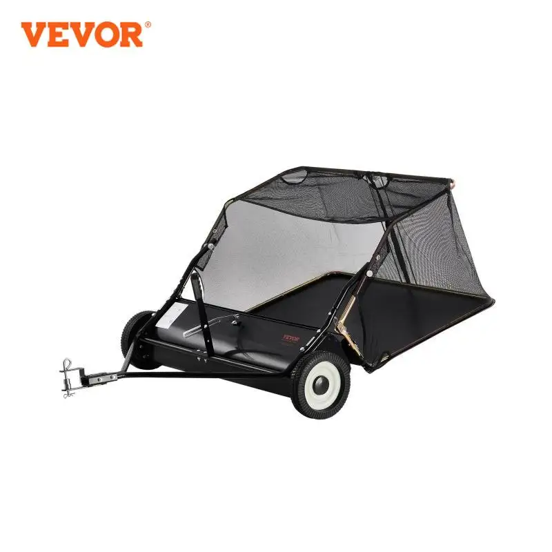 

VEVOR 52-inch Lawn Sweeper Tow Behind 26cu.ft. Large Pull Behind Heavy Duty Leaf & Grass Collector for Picking Up Debris & Grass