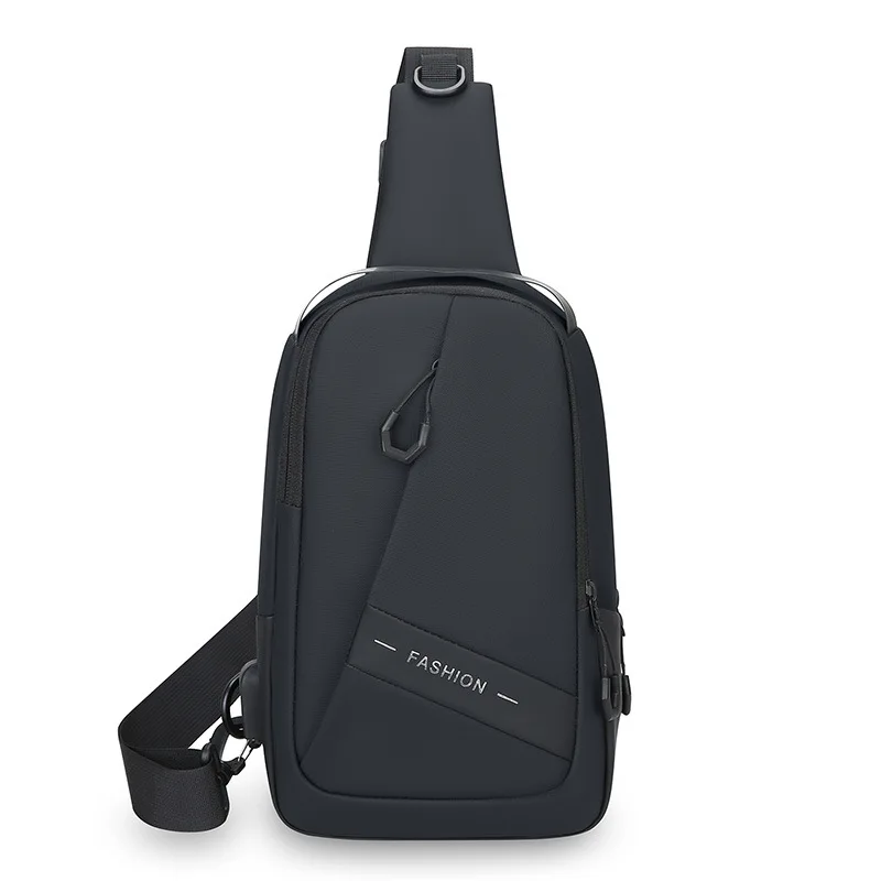 New Casual Men's Chest Bag, Simple Business Single-shoulder Bag, Fashionable Multi-layer Crossbody Bag, Large-capacity Sportsbag