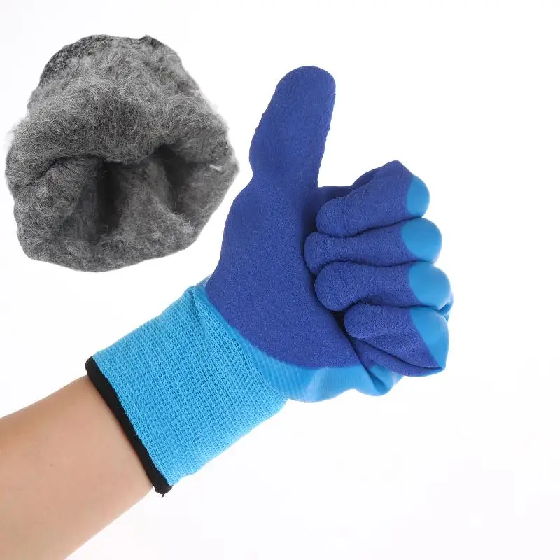 Winter Waterproof Insulated Work Gloves Thick Fleece Lined Cut Resistant Gloves for Fishing Outdoor Riding Durable Grip