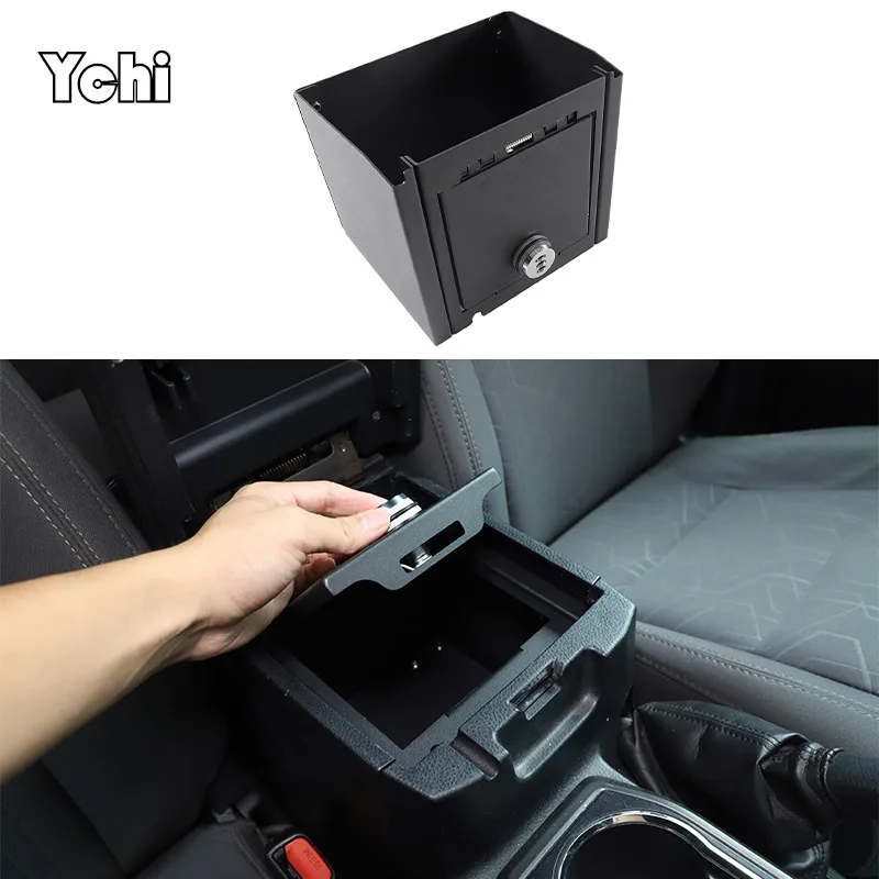 

Aluminum Alloy For Toyota Tacoma 2016-2022 Password Lock Security Safe Box Armrest Storage Privacy Protection Car Accessories