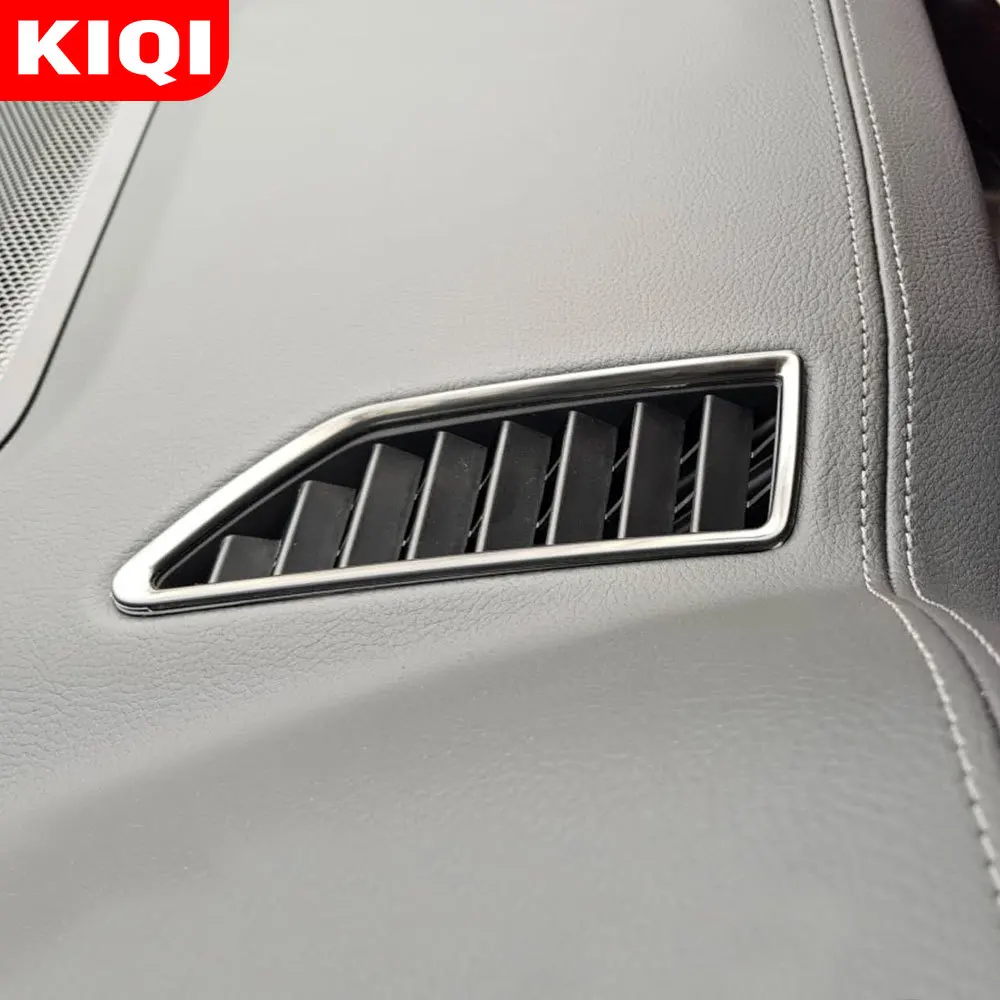 KIQI 2Pcs/Set Middle Air Conditioning Dashboard Vent Cover Trim for Ford Ranger 2015 2016 2017 2018 2019 2020 AC Outlet Stickers
