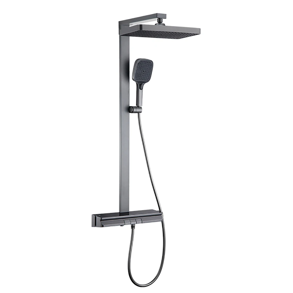 مجموعة رأس دش مزدوجة التحكم الساخن والبارد، دش زر البيانو المضغوط بدرجة حرارة ثابتة للحمام