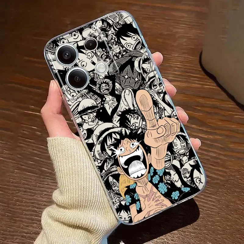 

One Piece Trafalgar Law Luffy For Xiaomi Redmi 10 11 K30 K40 K50 K60 K70 Pro Prime Plus Ultra Zoom 5G TPU Transparent Phone Case