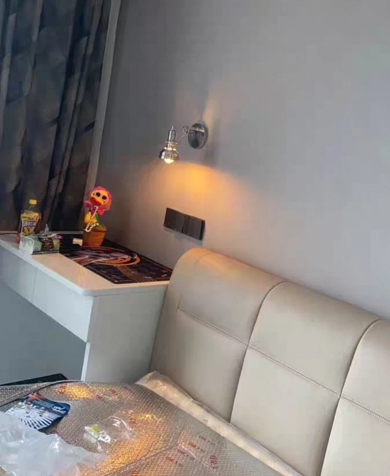 Amerikanische silberne Wandleuchte Stil E14 Glühbirne Schwingarm Wandleuchte Schlafzimmer Foyer Esszimmer Schlafzimmer Leseleuchten – Detail 8