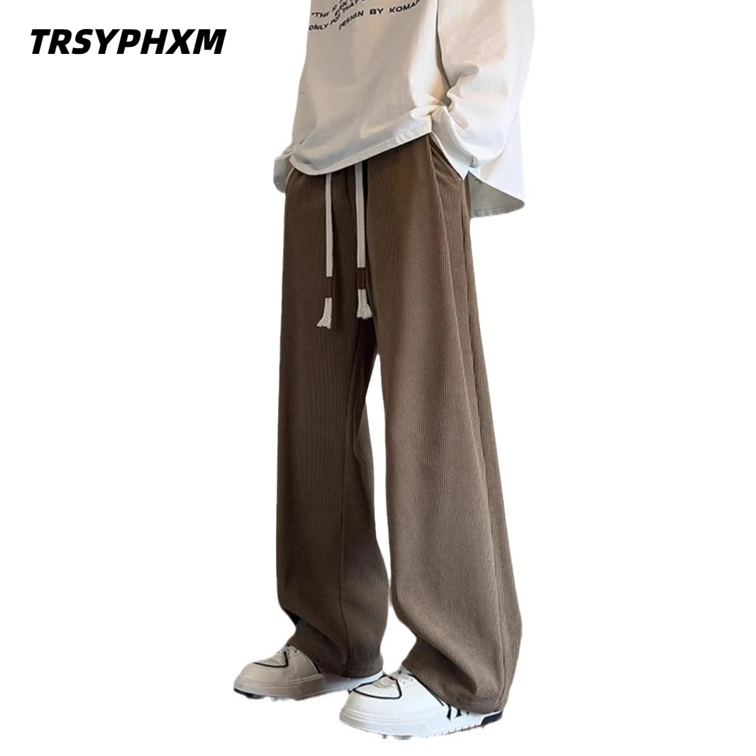 

Corduroy pants for men, autumn and winter, thick and trendy brand American casual pants, loose straight leg wide leg pants