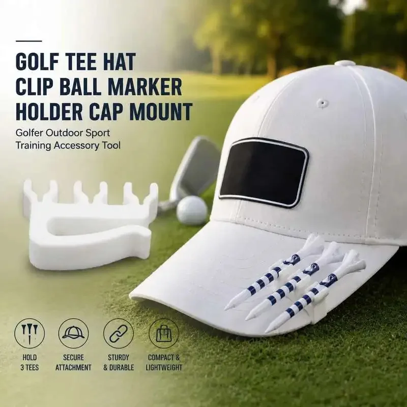 Golf Tee Hat Clip Ball Marker Keeper Cap Mount Golfer Outdoor Sport Practice Training Accessory Tool