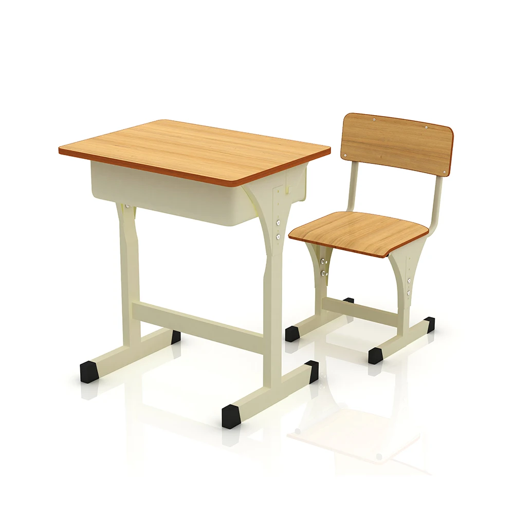 Modern wooden school desk and chair set for school students