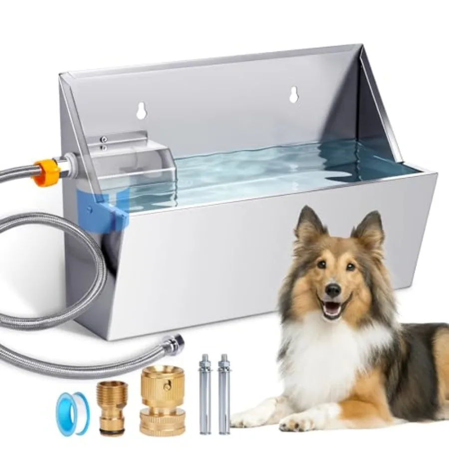 

Автоматический диспенсер для воды для крупных собак, 8-литровая поилка из нержавеющей стали с автопополнением для улицы