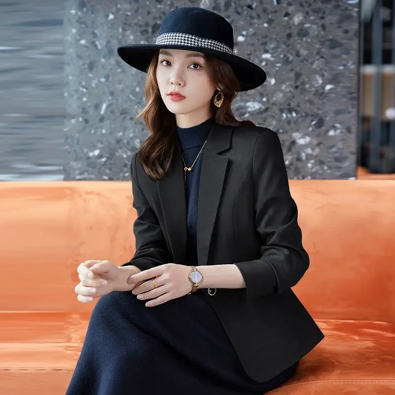 Blazer casual para mujer con traje de temperamento superior profesional delgado y corto pequeño