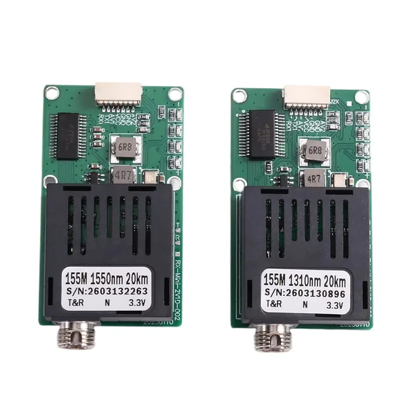 LXYB18B TTL To Fiber Optic Module 20KM DC 5.5-26V TX RX TTL Optical Transceiver Module For Drones Optical Terminal Equipment
