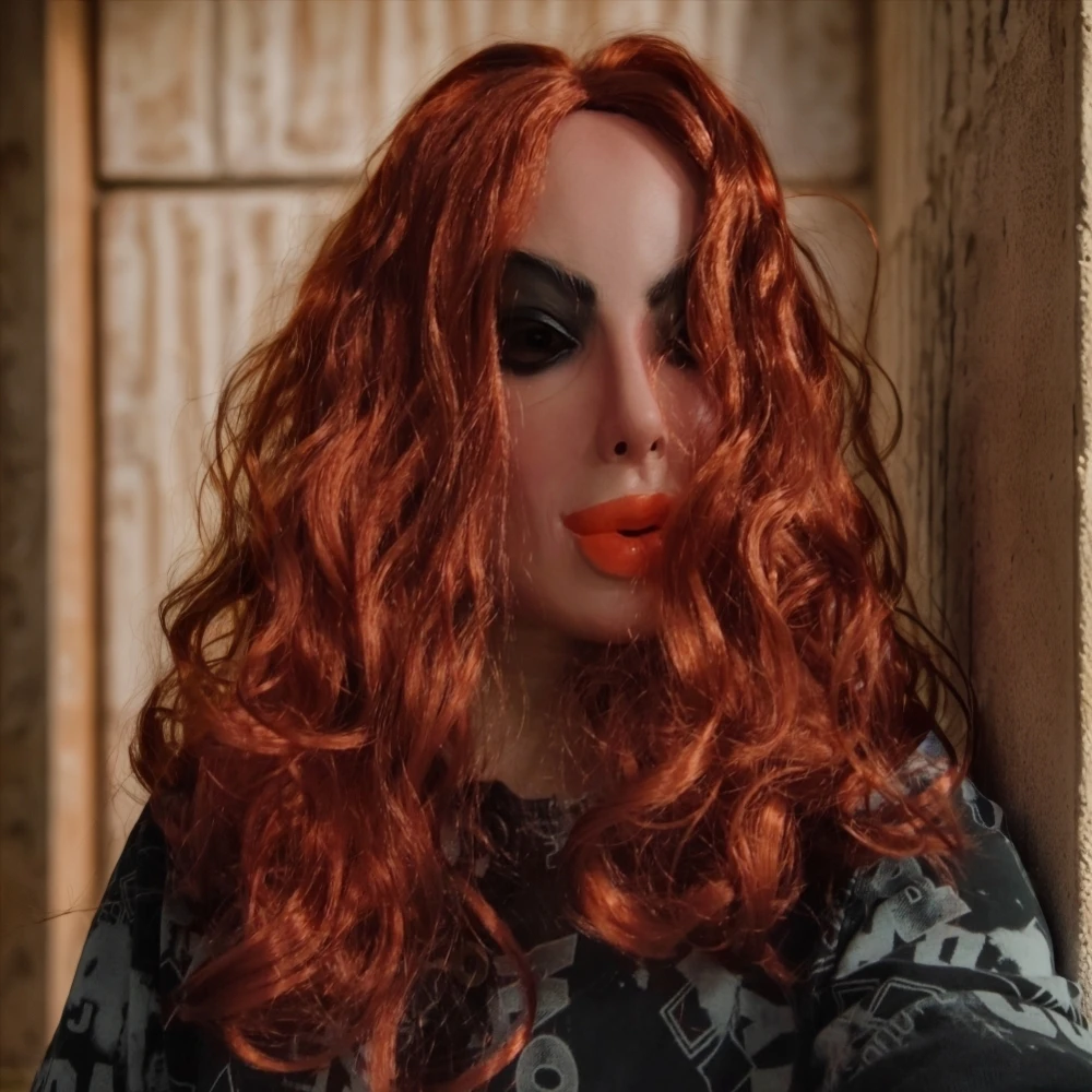 Masque en Latex pour cheveux longs dorés, beauté Sexy, nouveauté pour adultes, accessoire de Costumes pour fêtes et mascarade