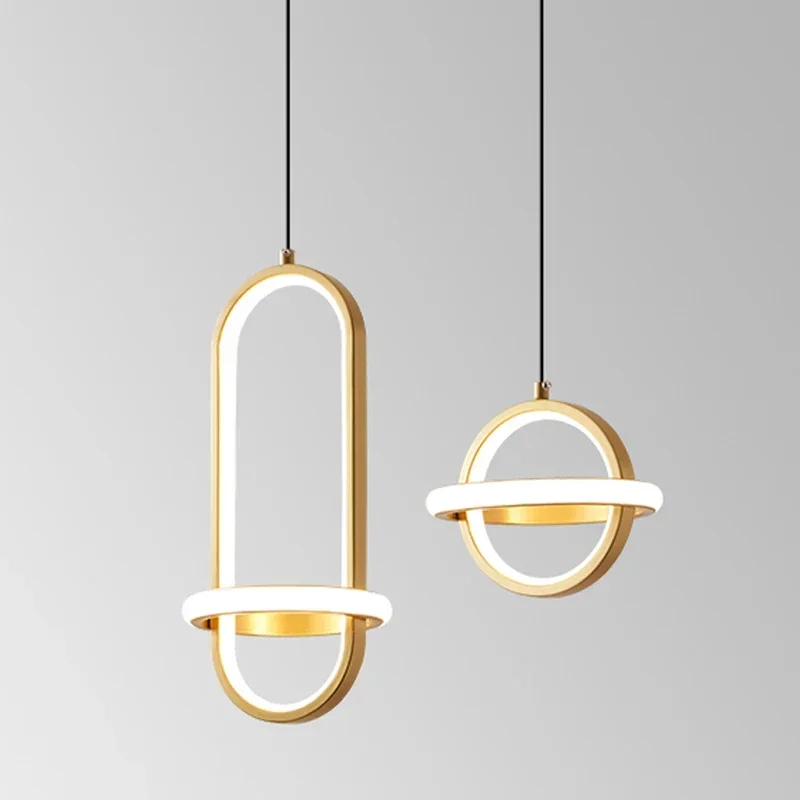 

Nordic LED Pendant Light Modern Minimalist Gold Chandelier For Bedroom Dinnig Room Bedside Loft Room Indoor Lighting Fixture