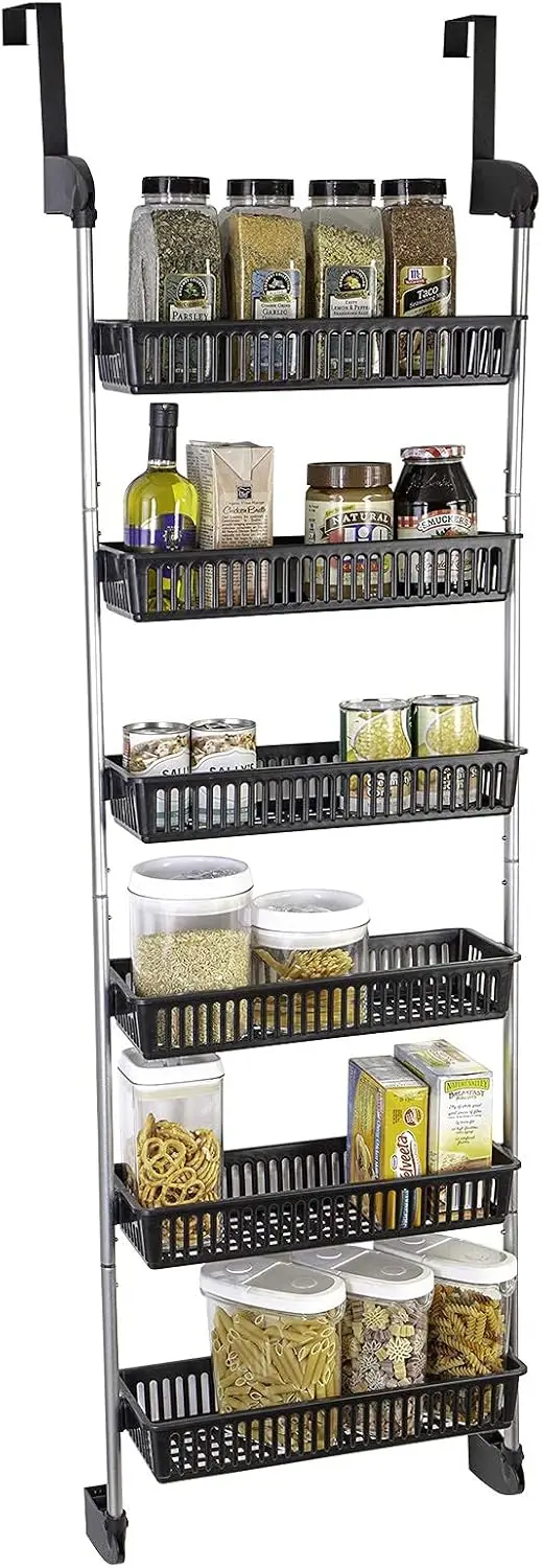 

Over-The-Door Organizer for \u2013 Perfect for Pantry Organization, Bedroom, Bathroom , Playroom, or Kitchen - Adjustable Steel