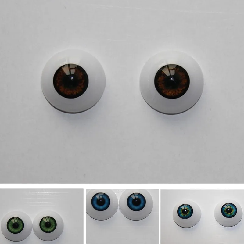 10 pairs / lot Reborn Doll / Bjd Doll Eyes 20/22/24 mm Brown Blue Green Skyblue Colors Eyeball for Reborn Dolls DIY Accessories