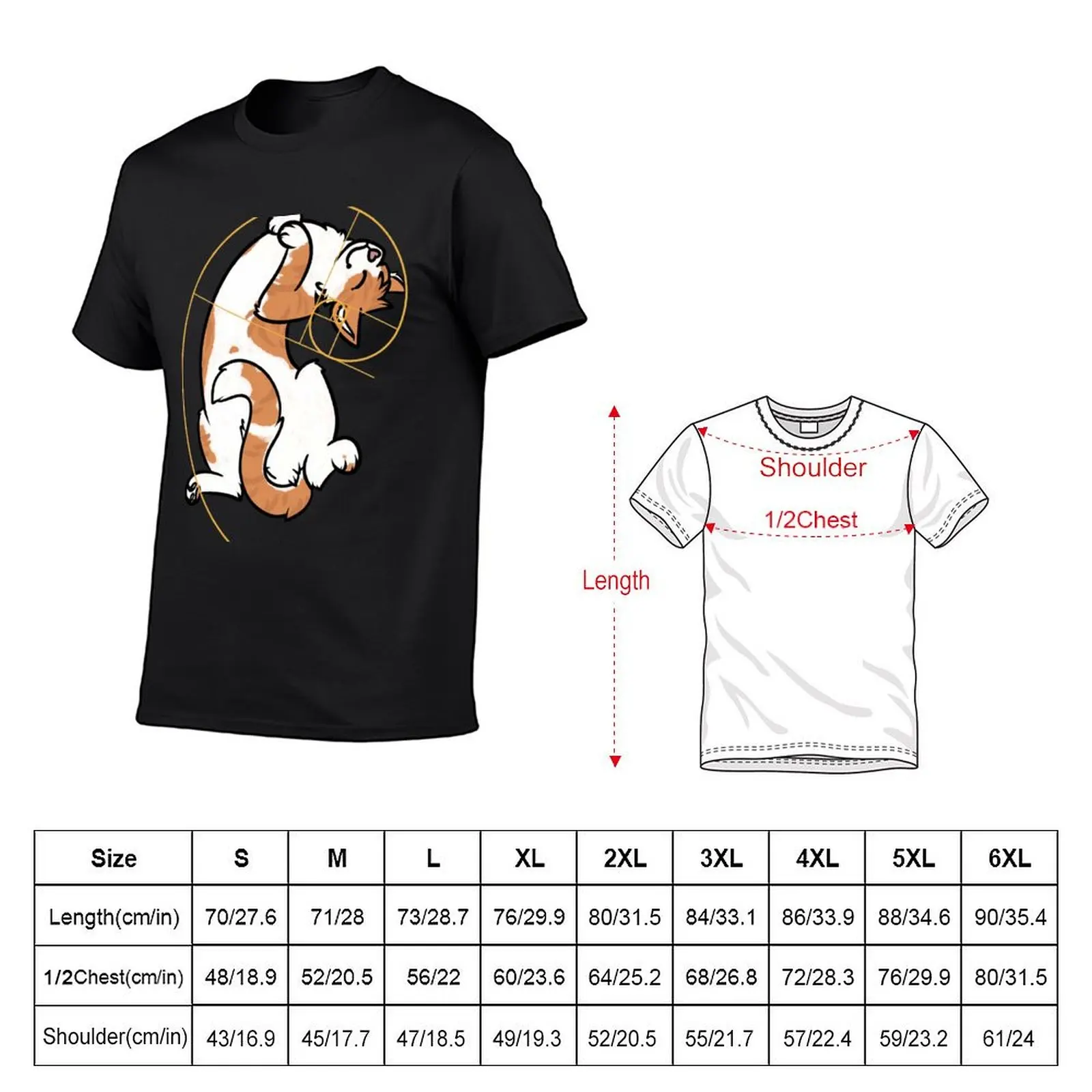 Fibonacci Cat - The Golden Ratio T-Shirt shirts graphic for a boy mens graphic tshirts