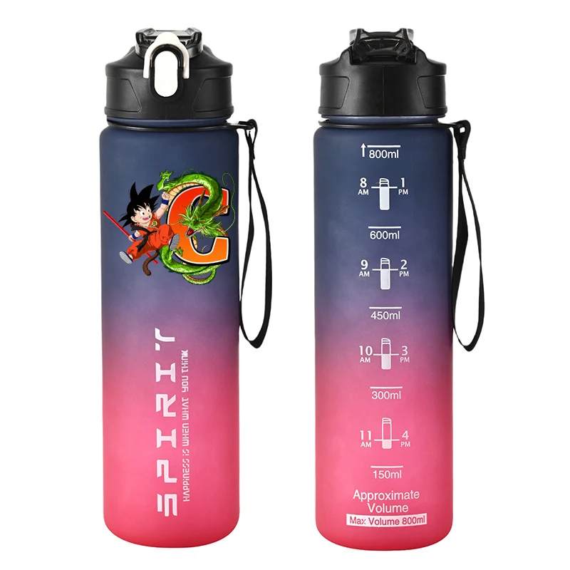 800 مللي لعبة دراغون بول التدرج أكواب مياه أنيمي الرياضة رسائل مطبوعة السفر مانعة للتسرب شرب زجاجة الكرتون زجاجات مياه الهدايا #5