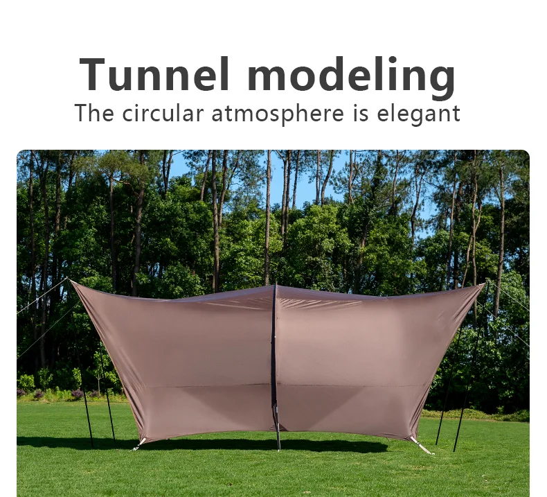 BISINNA Outdoor-Camping-Unterstand, tragbar, großes, silberbeschichtetes Vordach, Sonnenschutz, wasserdichtes Tunnelvordach für Reisen, Strand, Garten – Detail 2