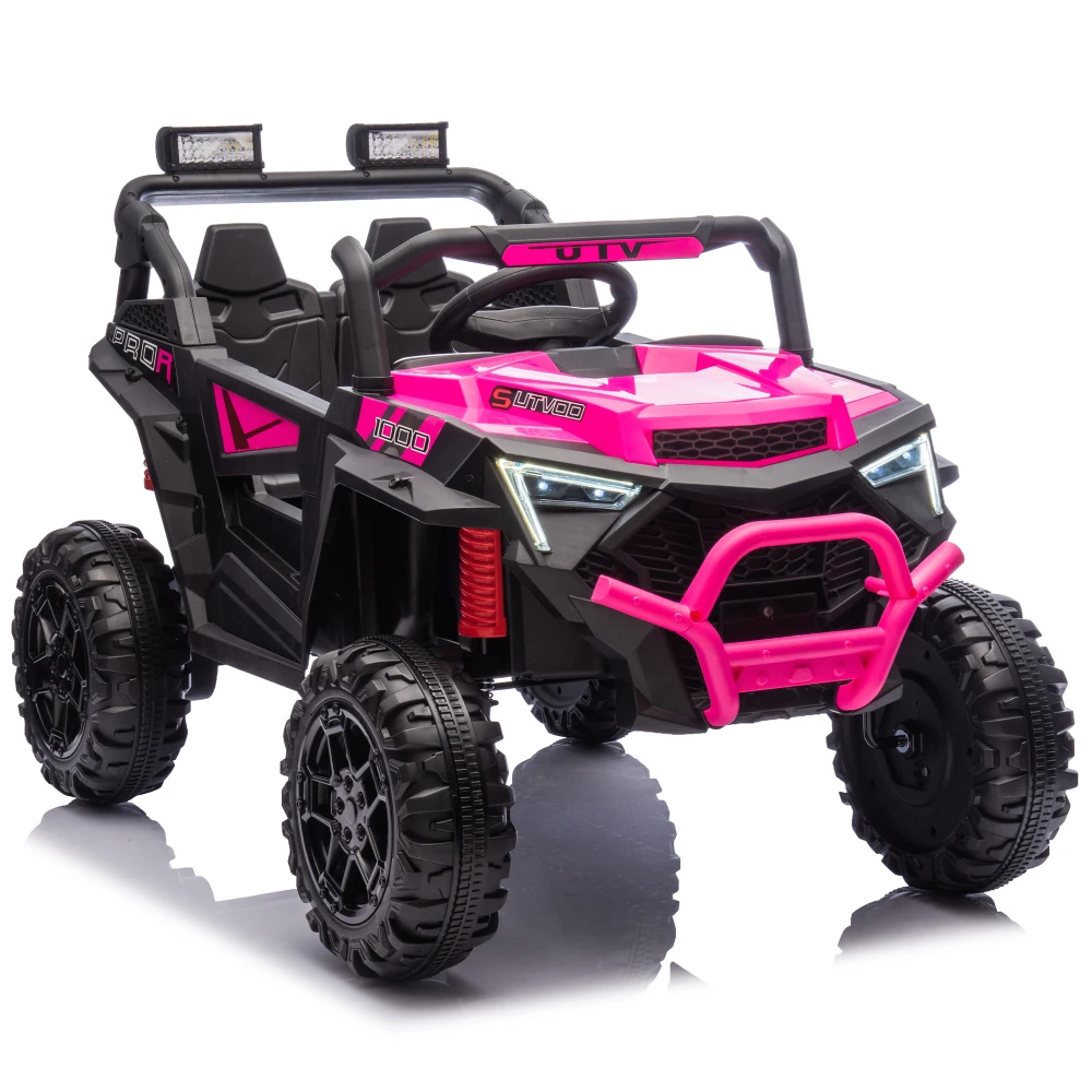 Parents Remote Control Kids Ride On Electric UTV Four-Wheel Suspension Music,Bluetooth Power Display For Kids Aged 3+