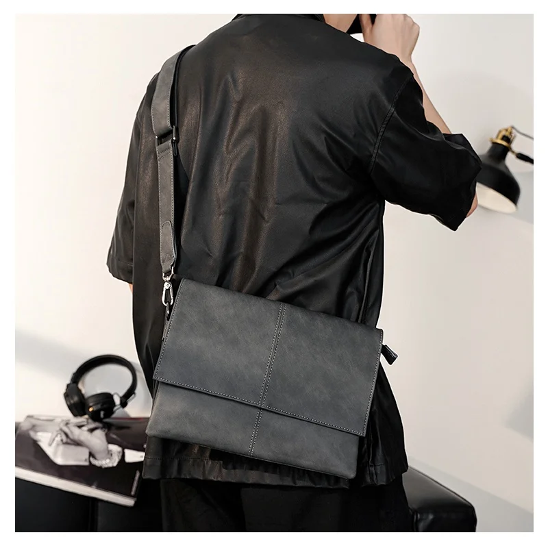 Bolsos de hombro de cuero para hombres, bolso cruzado Retro, bolso de mensajero multifuncional, bolso lateral de moda para hombres, envío gratis