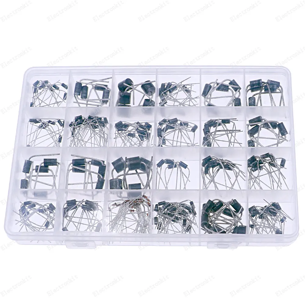 265pcs/Box Fast Switching Schottky Diode Kit 1N4007 UF5408 UF4007 1N5399 HER308 MUR4100 1N4148 SR260 SR3100 FR607 1N5819 10A10