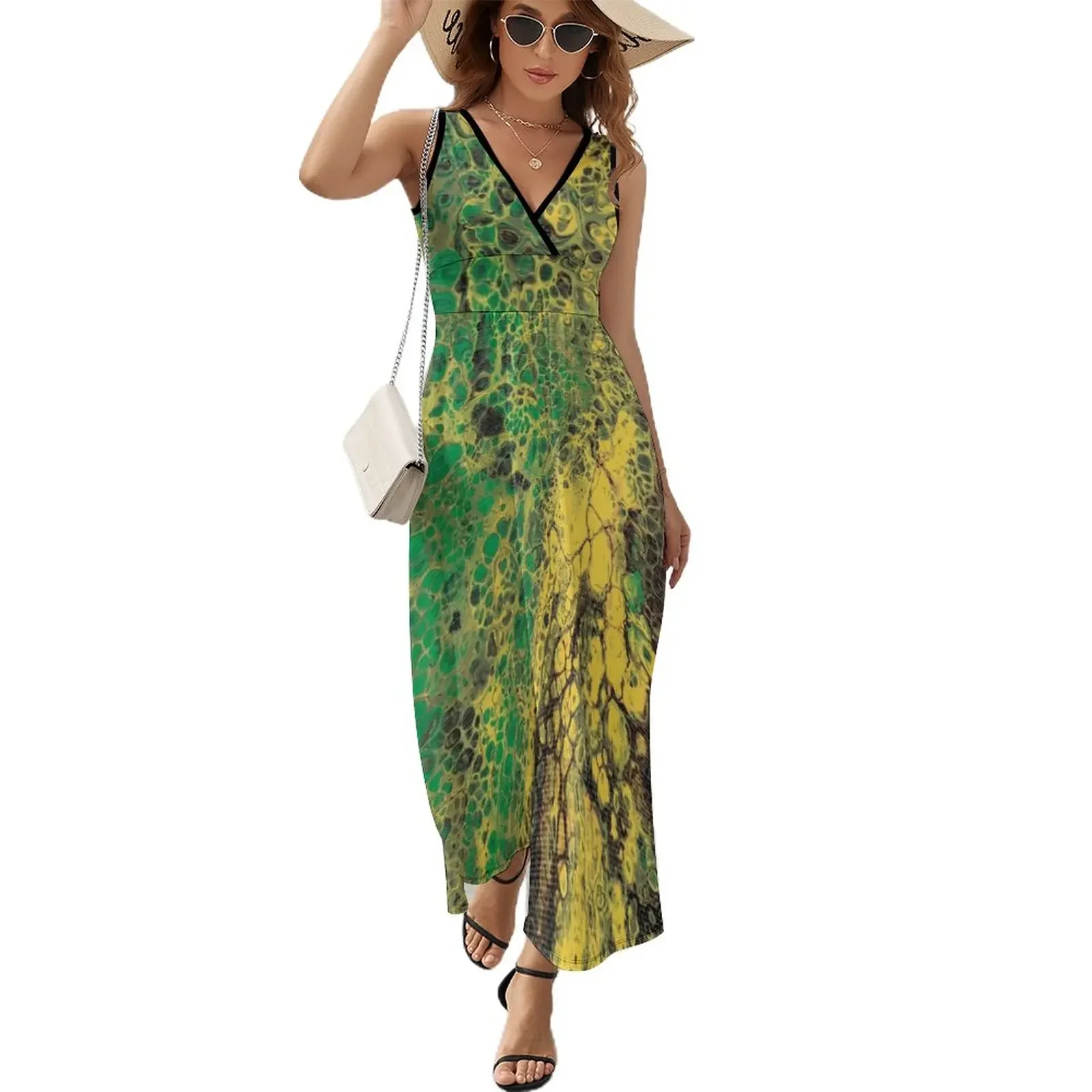 Jamaica Jamaica Acrylic Pour Sleeveless Dress evening dresses women clothes for women Evening gown