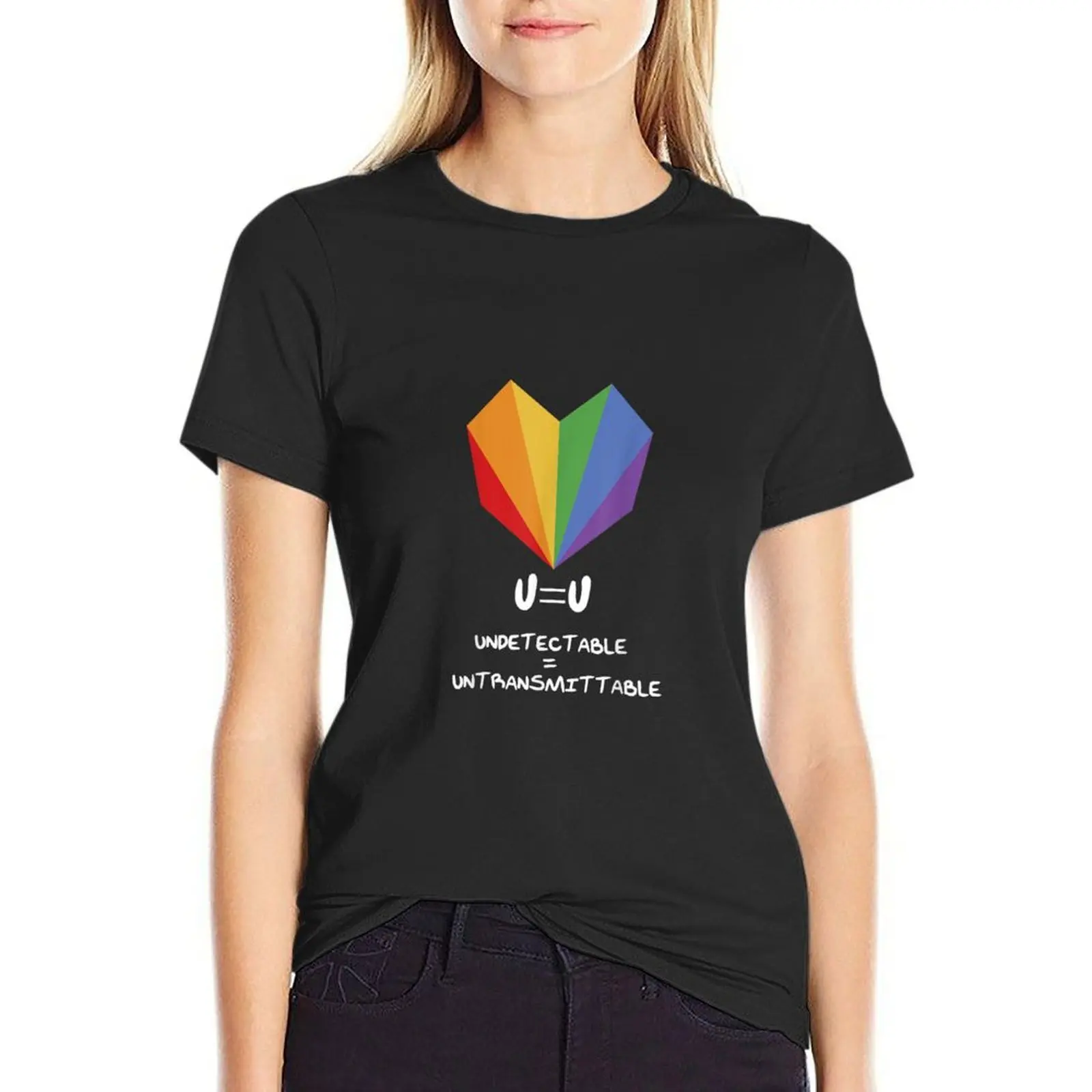 

U=U Undetectable Equals Untransmittable HIV Awareness T-Shirt Blouse korean fashion tees Women's tee shirt