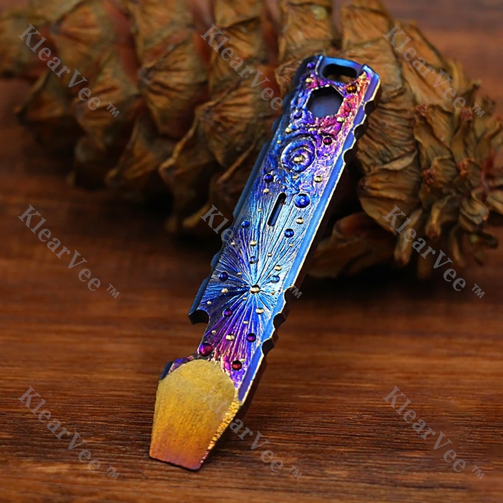 Titanium Alloy Crowbar Multi functional Outdoor Tool with Carabiner EDC Keychain Pendant and Bottle Opener Portable Tool - Image 3