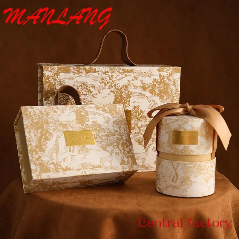 Custom  Custom Logo Luxury Wedding Sugar Cardboard Magnetic Folding Gift Box With Handle Closure