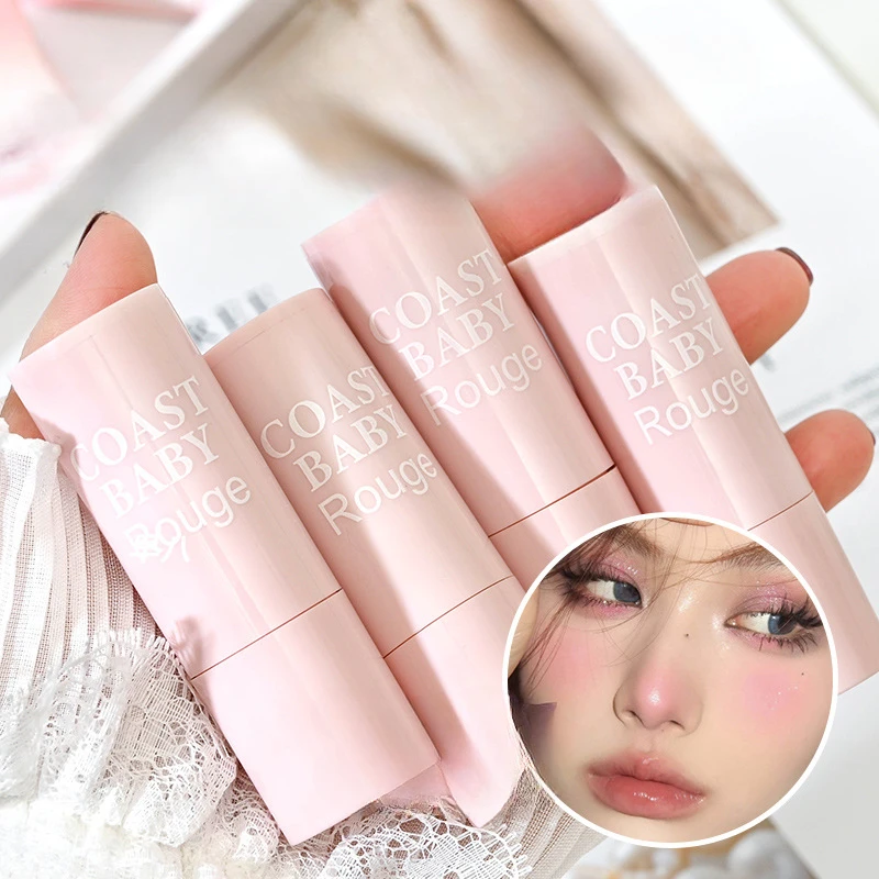 Yunrou Soft Nebbia Fard Stick Colore rosa naturale Fard Stick Viso Fard Patting Powder Blushers per le guance Carino stile coreano