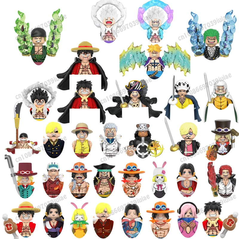 

X0356 X0359 Gol·D·Roger Luffy Roronoa Zoro Chopper Sanji Ace Toy Bricks Assembling Doll Building Blocks Birthday Present WM6188