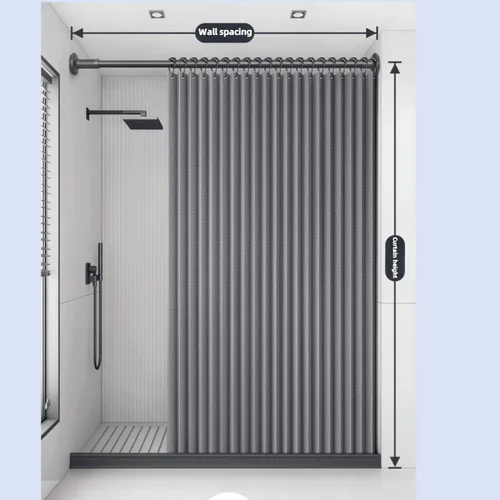 패션 그레이 고압 접이식 방수 샤워 커튼, 변기 건식 및 습식 파티션 커튼, 캐비닛 방진 커튼, 1 개 