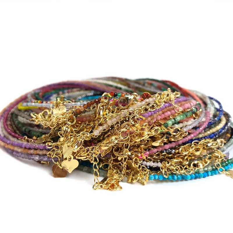 Mini Crystal Agate Bangle Bracelet for Women